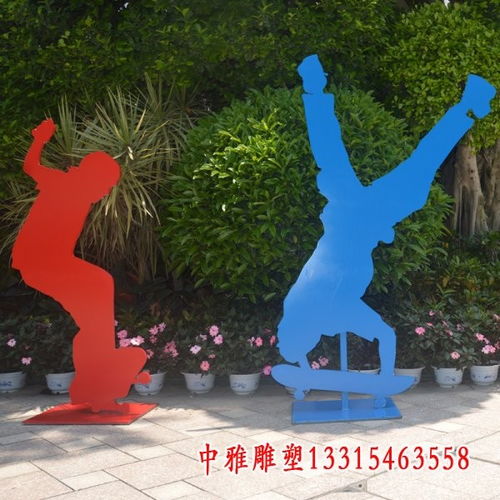 抽象运动人物雕塑玻璃钢彩绘运动员 镇江彩绘运动树脂雕塑订制